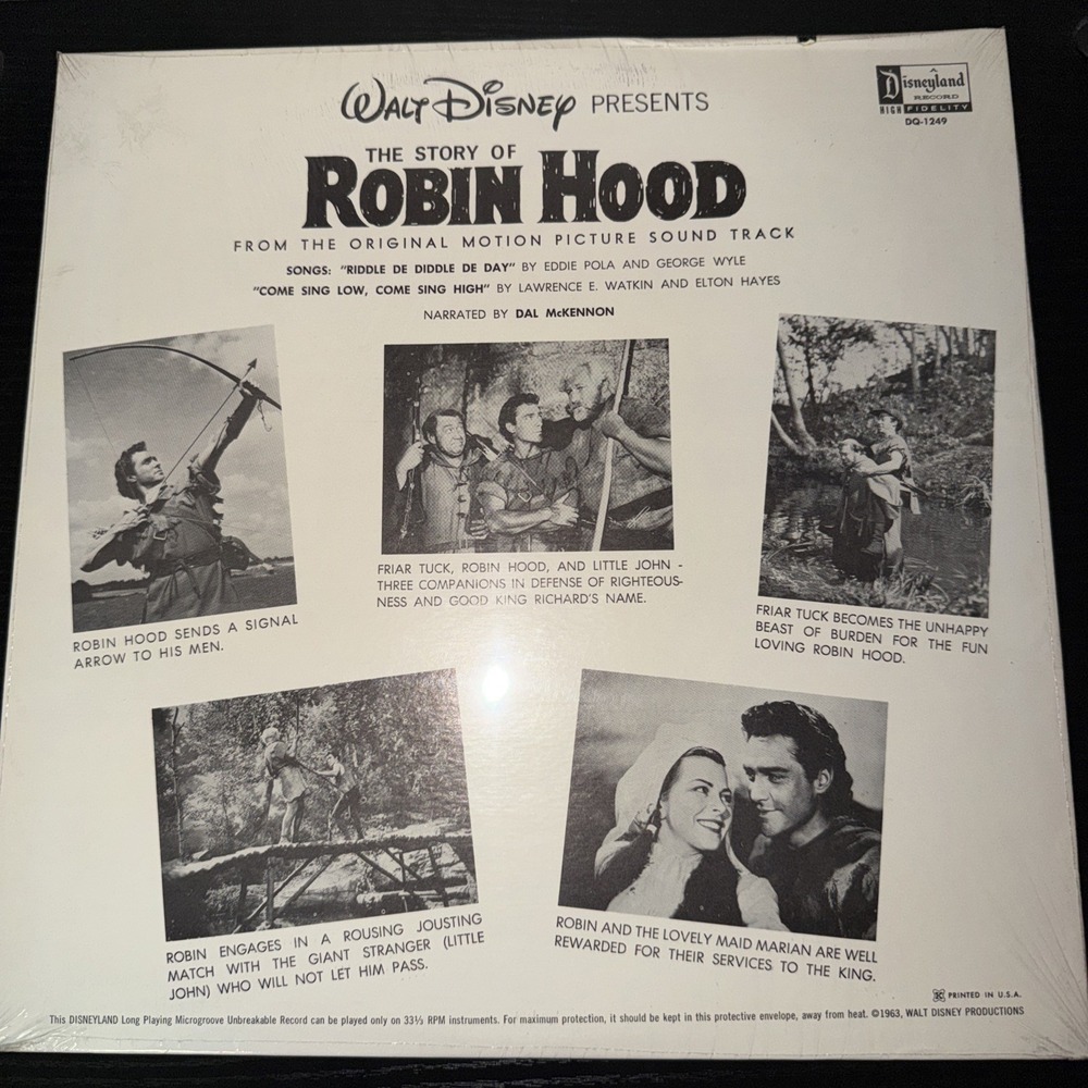 Walt Disney The Story Of Robin Hood Vintage Vinyl Record LP Rare Sealed DQ1249 - Picture 12 of 16